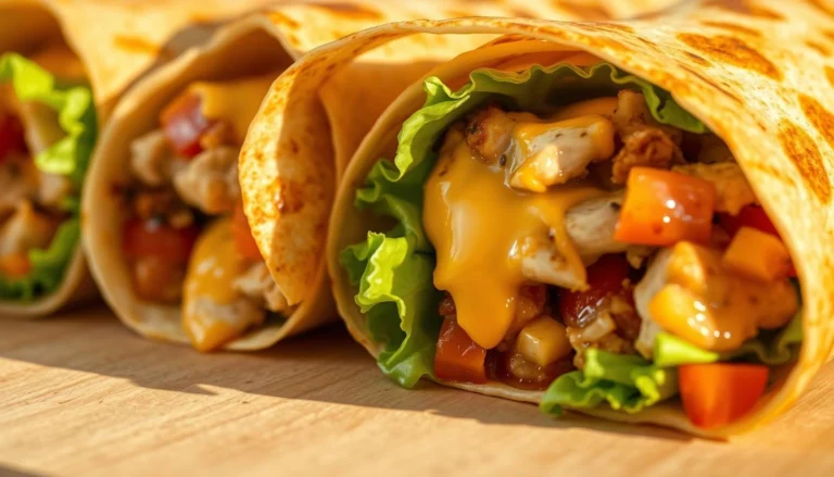 Cheesy Garlic Chicken Wraps