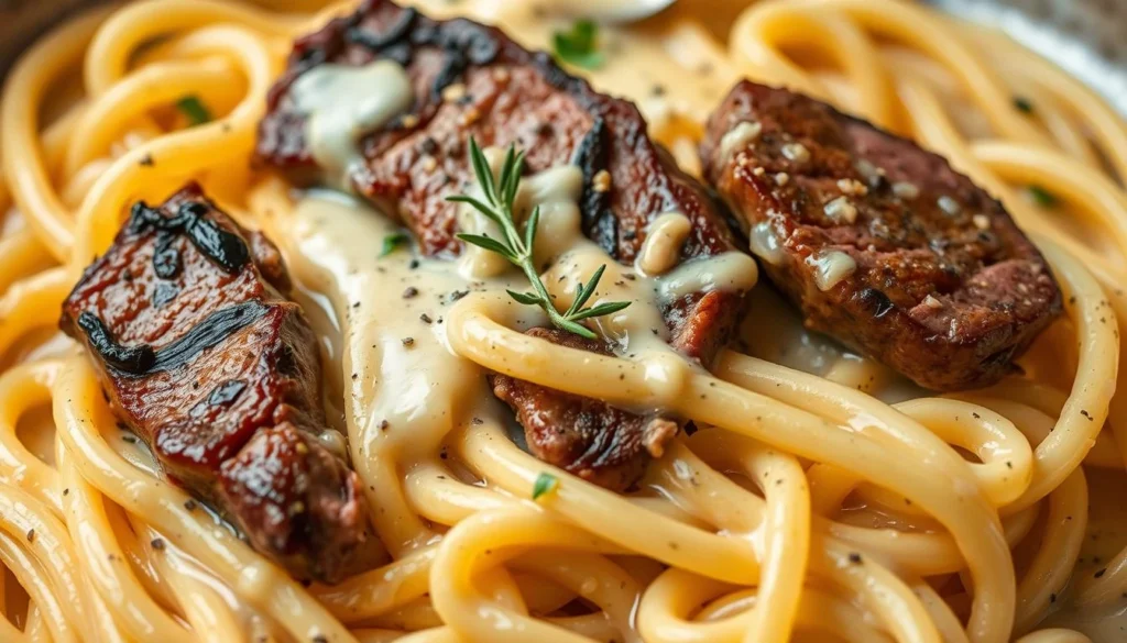 steak and pasta